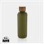 Wood RCS certified recycled stainless steel vacuum bottle, green