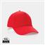 Impact 5 panel 190gr Recycled cotton cap with AWARE™ tracer, red
